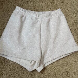 Aritzia sweat shorts heather cloud grey